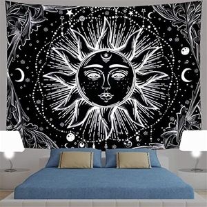 Black sun tapestry